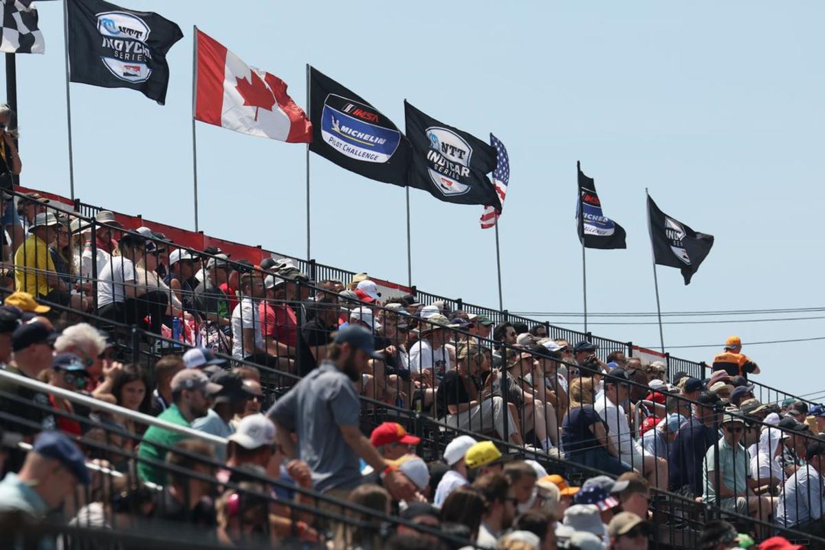 Fans turned out to support the first IndyCar temporary street course race on the streets of Detroit. Photo courtesy IndyCar/Chris Owens.